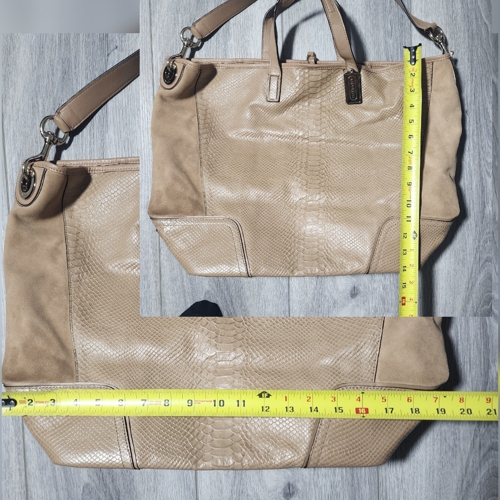 Coach Hadley Extra Large Tote Bag Python Embossed… - image 8